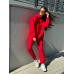 Теплий костюм жіночий на флісі, червоний XS/S