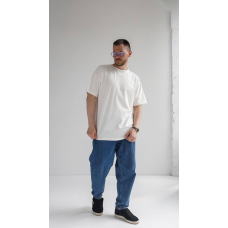 Футболка базова чоловіча оверсайз біла, 3XL/4XL