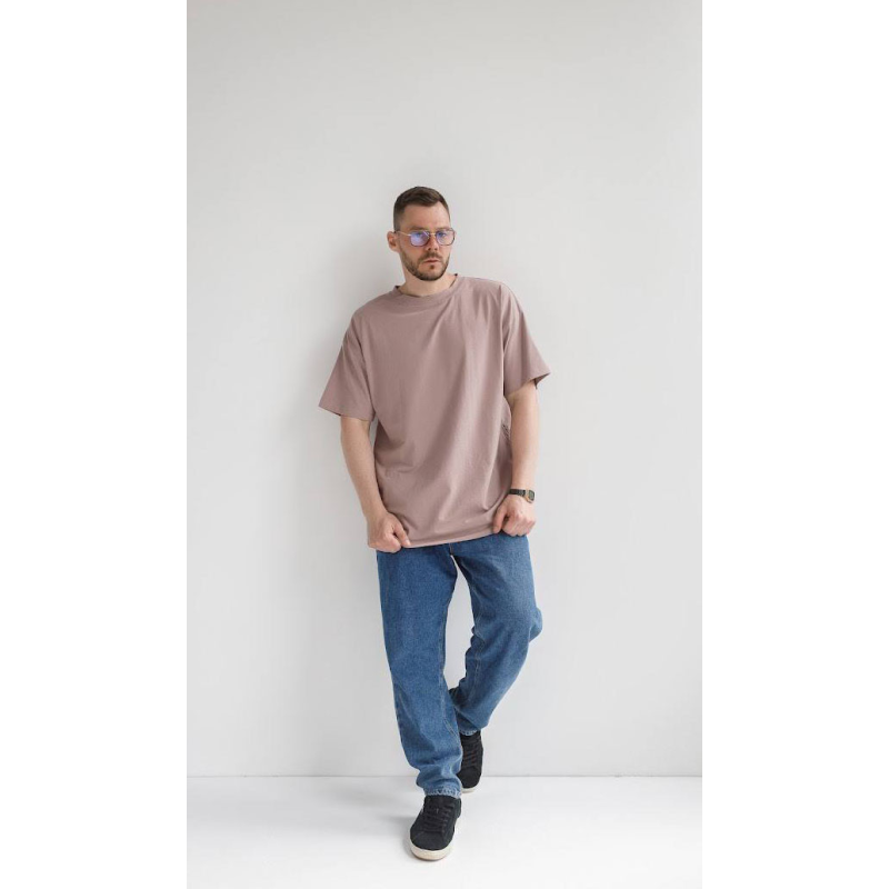 Футболка базова оверсайз Какао, 3XL/4XL