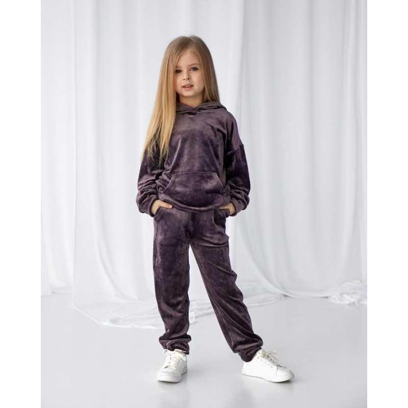 Дитячий велюровий костюм “Кенгару“, 134-140, Шоколадний