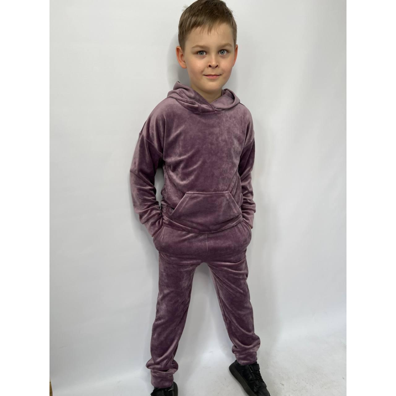 Дитячий велюровий костюм “Кенгару“, 134-140, Ліловий