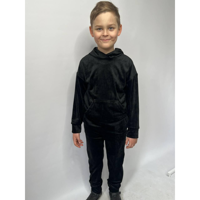 Дитячий велюровий костюм “Кенгару“, 110-116, Чорний