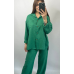 Костюм жіночий літній льон Зелений, 50/52