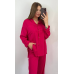 Костюм жіночий літній льон Малиновий, 42/44