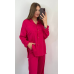 Костюм жіночий літній льон Малиновий, 46/48