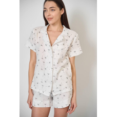 Жіноча піжама з шортами муслінова Молочна кульбаби L