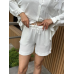 Костюм-трійка жіночий літній з шортами і брюками Молочний, XS-S