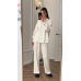 Костюм жіночий літній льон Молочний, Смужка, M-L