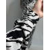 Костюм жіночий літній льон Чорно-білий, Тварини принти, XS-S