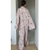 Жіночий костюм у піжамному стилі L-XL, Квітковий принт і рослинні візерунки