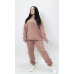 Жіночий спортивний теплий костюм тринитка на флісі Какао, XL/2XL