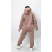 Жіночий спортивний теплий костюм тринитка на флісі Какао, XL/2XL