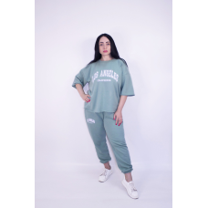 Спортивний костюм жіночий літній трикотажний Оливковий, M-L