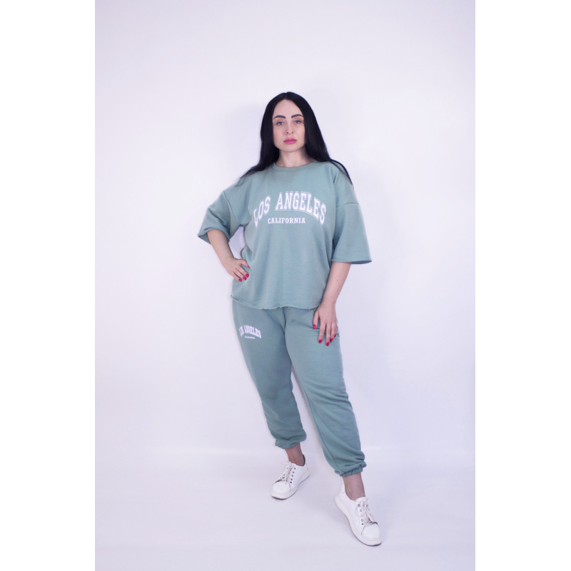 Спортивний костюм жіночий літній трикотажний Оливковий, XL-2XL