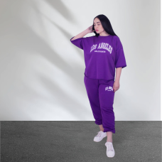 Спортивний жіночий прогулянковий костюм Фіолетовий, M-L