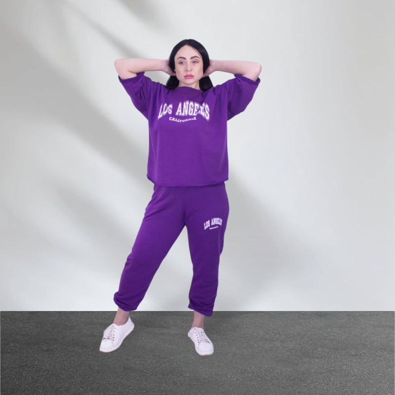 Спортивний жіночий прогулянковий костюм Фіолетовий, XL-2XL