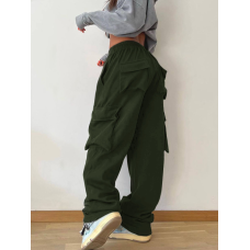 Штани карго жіночі трикотажні, 42/46, Хакі