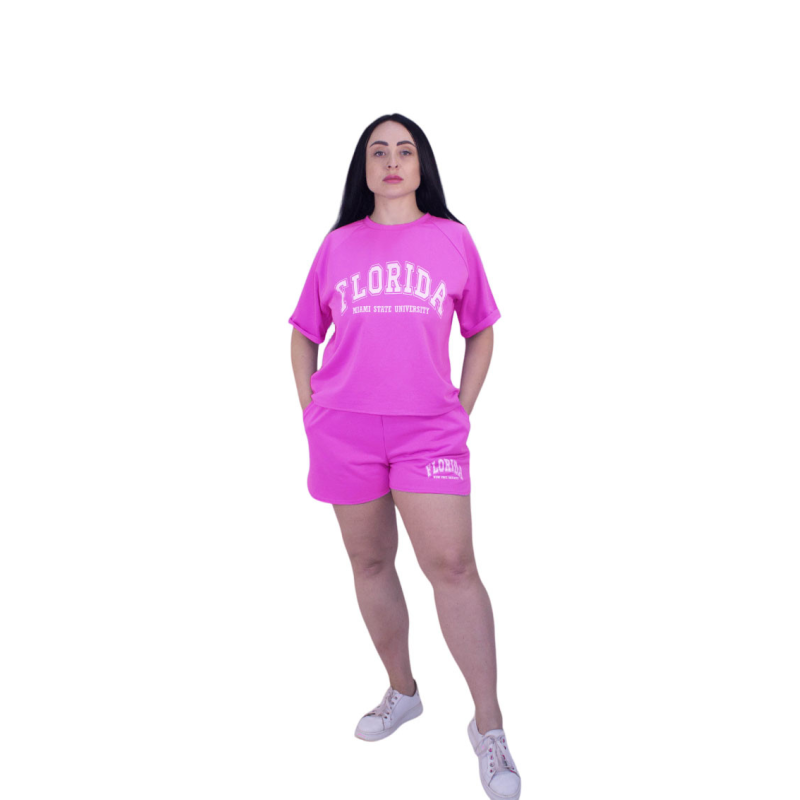 Костюм жіночий літній (футболка+штани) трикотажний Малиновий XS/S