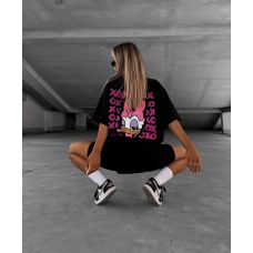 Жіночий костюм футболка з велосипедками Чорний 42/44