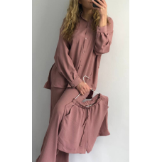 Костюм-трійка жіночий літній із шортами та штанами M, Темно-рожевий