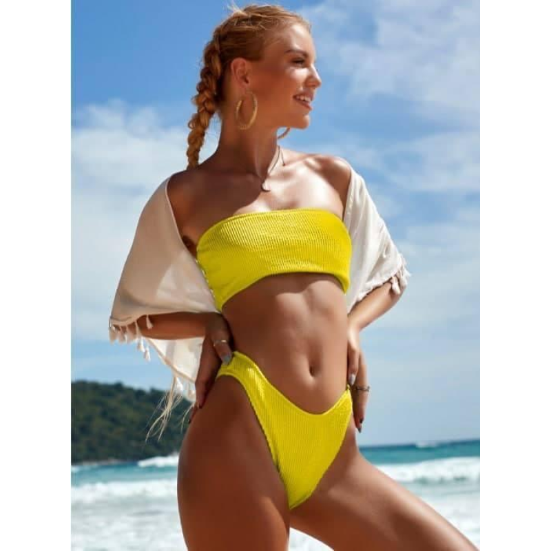 Купальник жіночий роздільний Жовтий, M