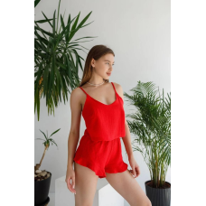 Жіноча чарівна піжама майка з шортами Червоний М