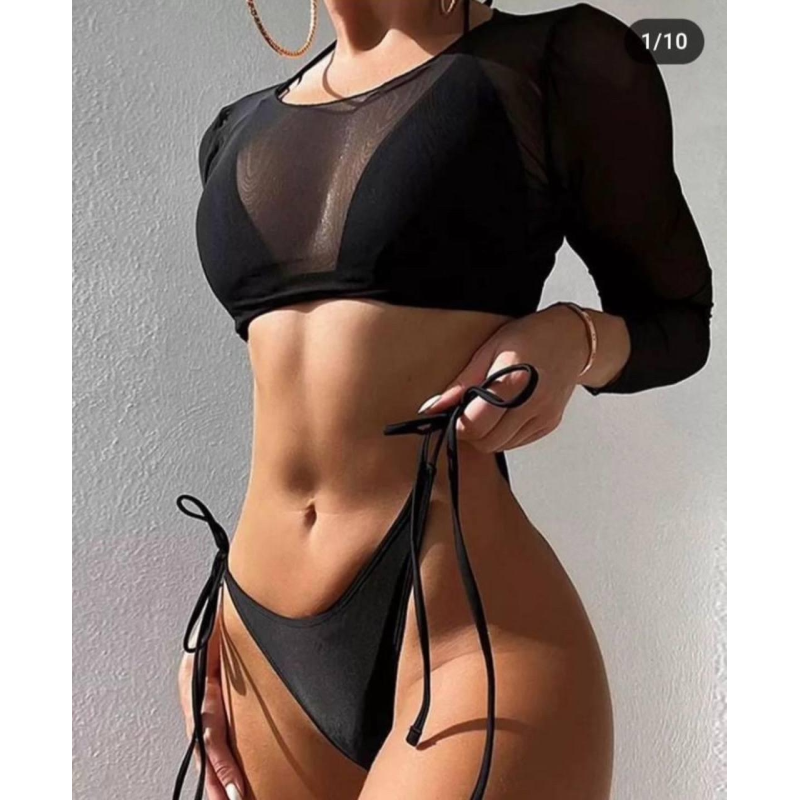 Купальник жіночий роздільний 3 в 1  Чорний, M