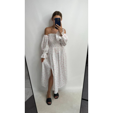 Жіноче літнє міді плаття муслін Рожеві серця, XS-S