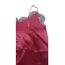 Піжама жіноча атласна з мереживом майка + шорти, бордо 3XL-4XL