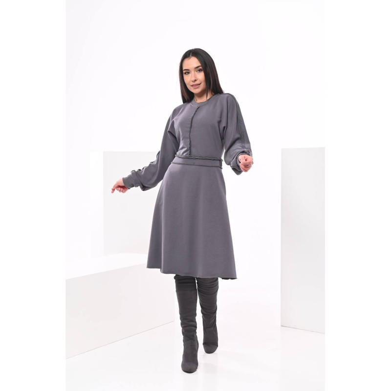 Жіноча трикотажна сукня Графіт M