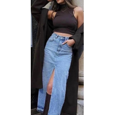 Спідниця джинсова з розрізом S