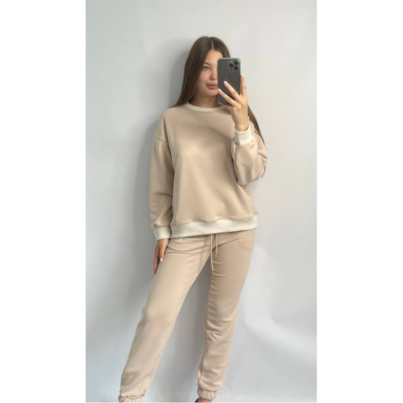 Костюм спортивний жіночий трикотажний Пудровий, M/L Костюм спортивний жіночий трикотажний Пудровий, M/L