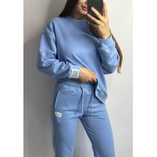 Костюм спортивний жіночий трикотажний Блакитний, M/L
