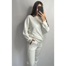 Костюм спортивний жіночий трикотажний Молочний, M/L