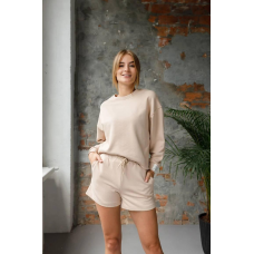 Костюм-двійка спортивний жіночий Бежевий, M/L