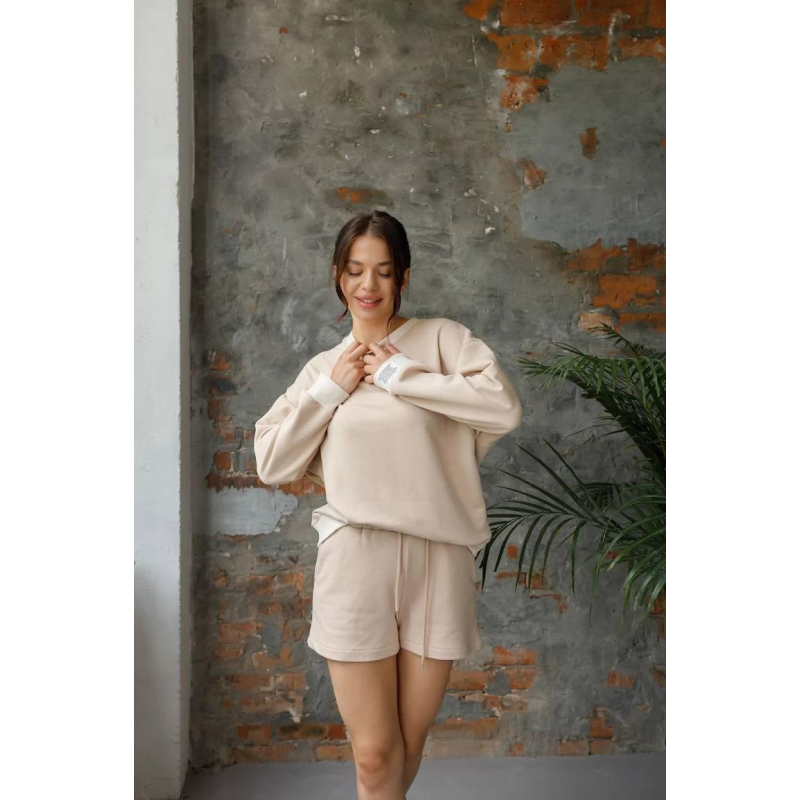 Костюм-двійка спортивний жіночий Пудровий, XS-S