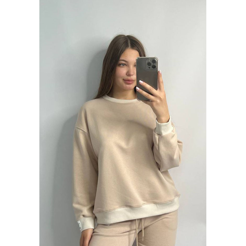 Світшот жіночий трикотажний Пудровий, M/L