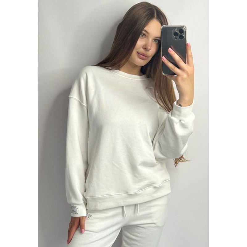 Світшот жіночий трикотажний Молочний, M/L