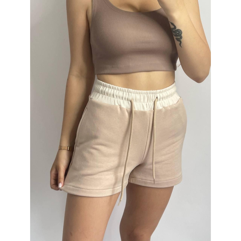 Шорти трикотажні жіночі Пудровий, XS-S