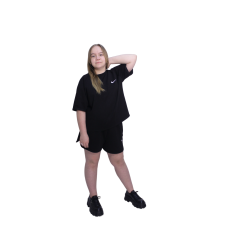 Жіночий літній спортивний костюм футболка з шортами Чорний, XL-XXL