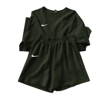 Жіночий літній спортивний костюм футболка з шортами Хакі, XL-XXL