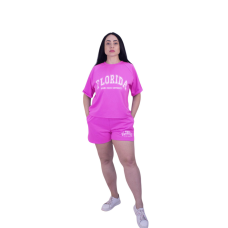 Літній спортивний костюм із шортами Малиновий, XL-2XL