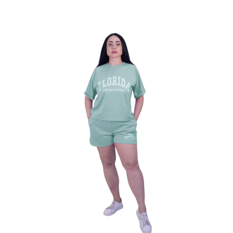 Літній спортивний костюм із шортами Оливковий, XL-2XL