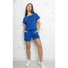 Стильний легкий костюм трикотаж Синій, XL