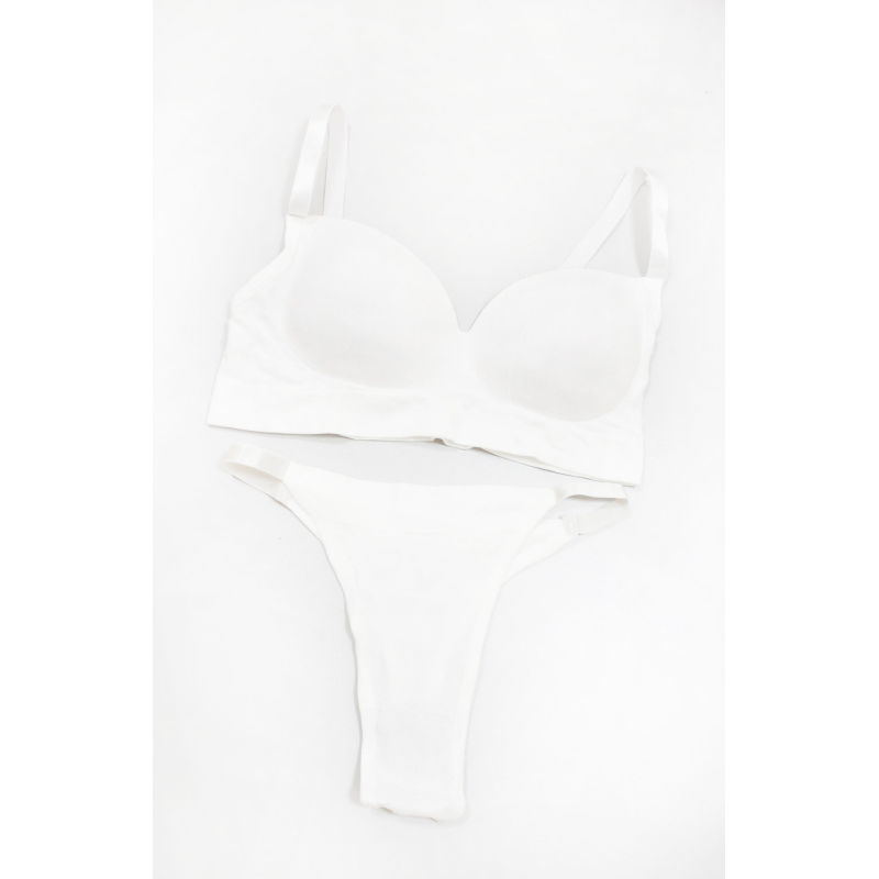 Комплект нижньої білизни бюстгальтер труси  Білий, S/M