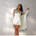 Комплект жіночий нічна сорочка з халатом молоко  XL