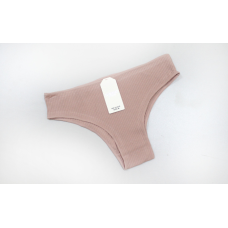 Труси жіночі рубчик бразиліани XL, Пудровий