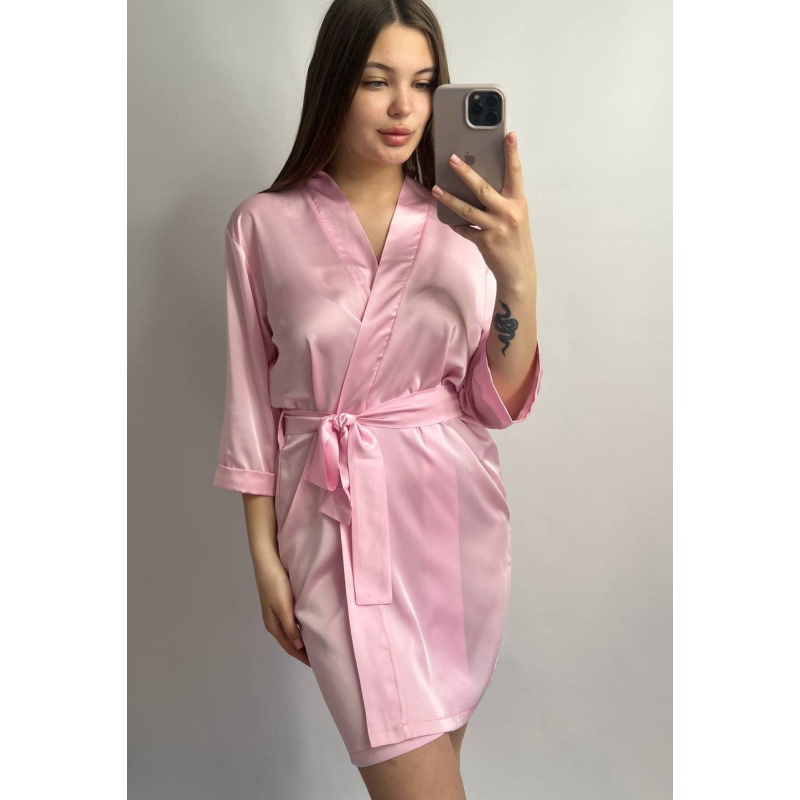 Халат жіночий шовковий під пояс Зефірний, XL