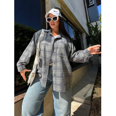 Сорочка жіноча оверсайз, Сірий, 46/48