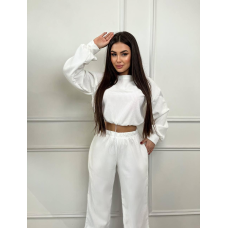 Стильний костюм вельвет у рубчик Молочний, 48/52